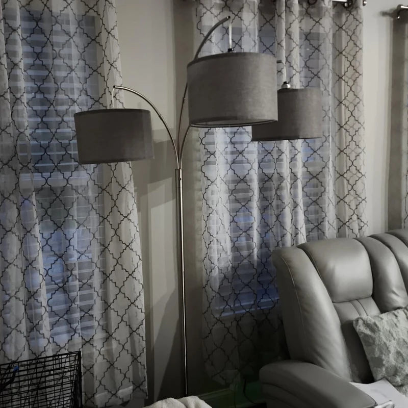 abat jour gris moderne toile lin lampes table facile assembler