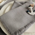 serviettes carrées tissu lin texturé rose lilas gris beige blanc ciel vert bordeaux rustic