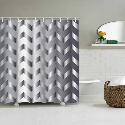 Rideau de douche couleur argent, représentant un rideau d'aspect métallique brillant pour une décoration de salle de bains moderne et élégante.