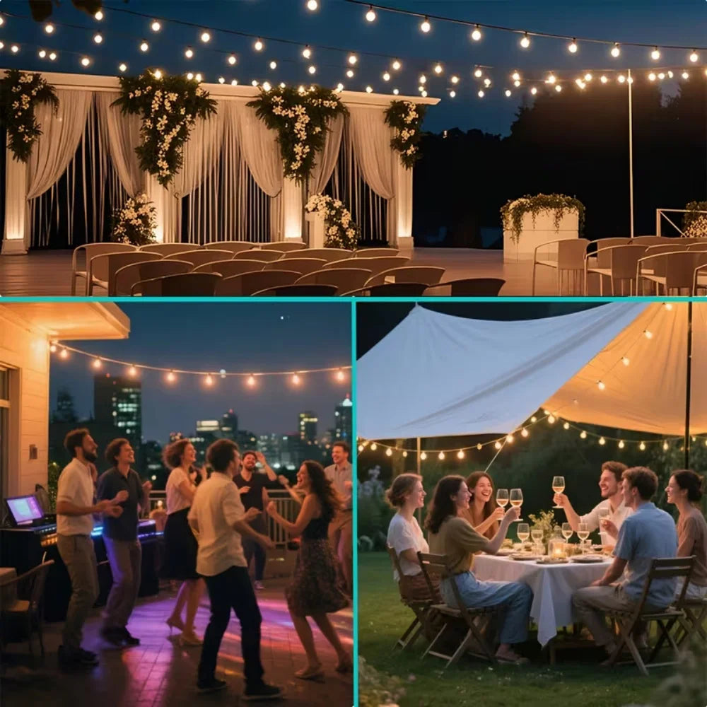 guirlandes lumineuses solaires modes éclairage télécommande étanches patio jardin balcon