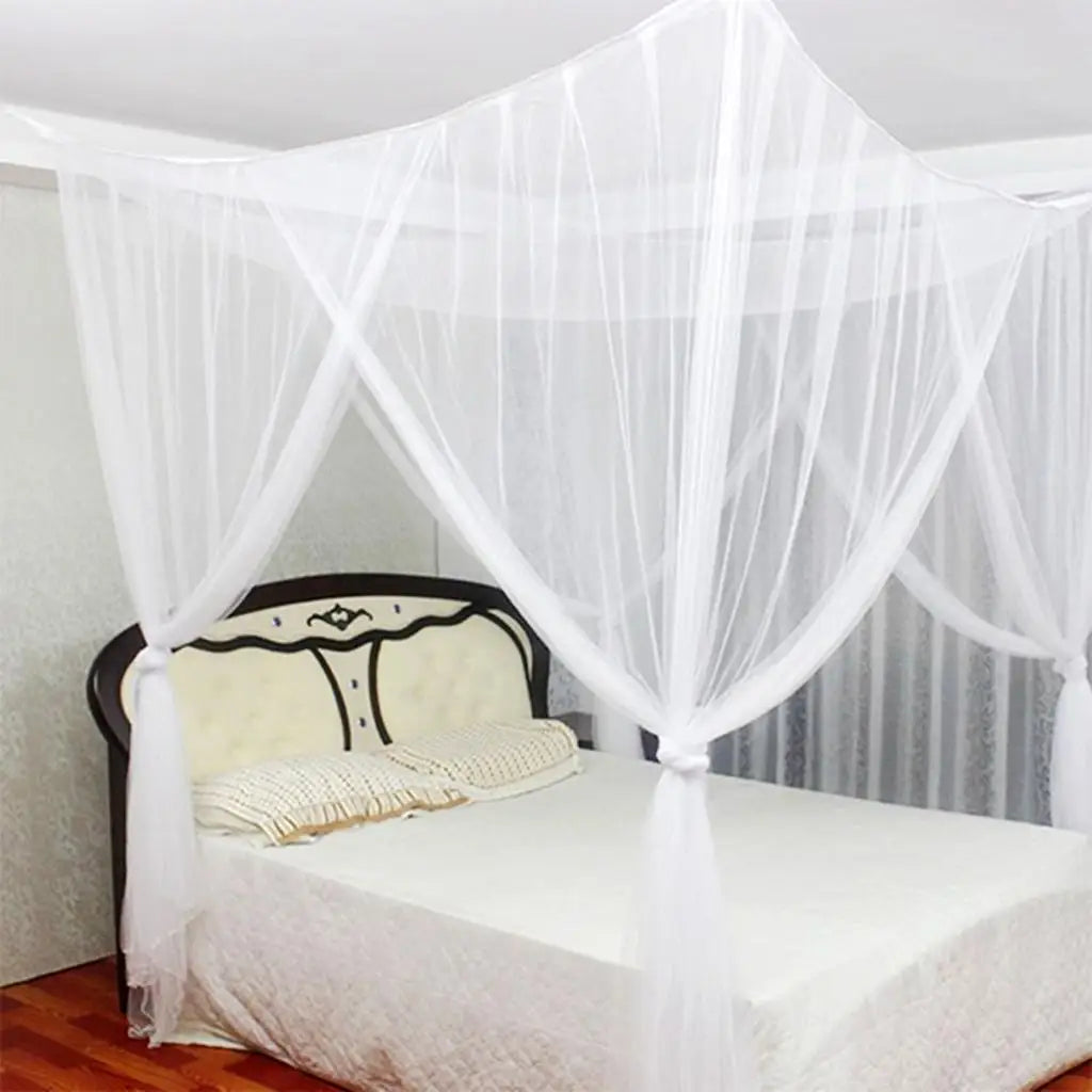 rideau lit transparent bohème tissu plissé franges romantique polyester blanc camping chambre