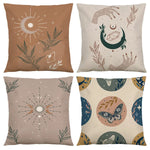 taies d'oreiller boho lin floral papillons lunes géométriques naturel 18x18 non toxique écologique