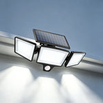 lampe solaire extérieure détecteur mouvement ip65 208 led contemporaine noire autoinstallation