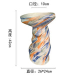 vase contemporain marbré abstrait couleur blanc noir orange vert bleu decoration intérieure table