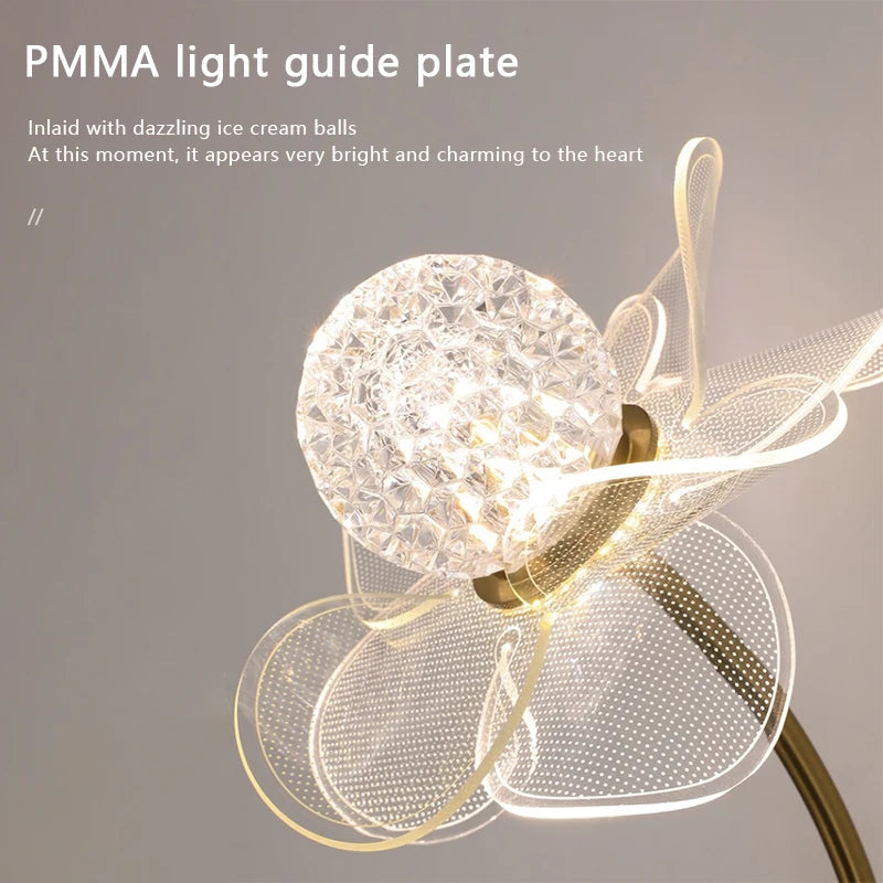 lampe murale moderne or blanc translucide forme fleur éclairage cuisine salle manger