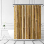 rideau douche polyester motif bambou naturel opacité tapis toilette beige clair vert clair 70x70cm