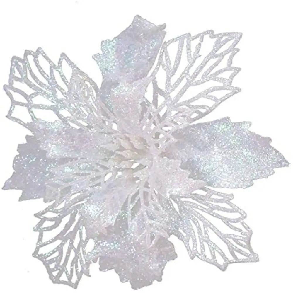 décoration sapin noël fleur artificielle paillettes multicolore ornament festif arbre noël