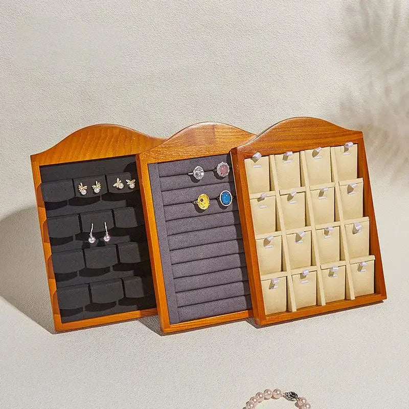 boîte bijoux bois naturel moderne clips beige gris clips bijoux rangement
