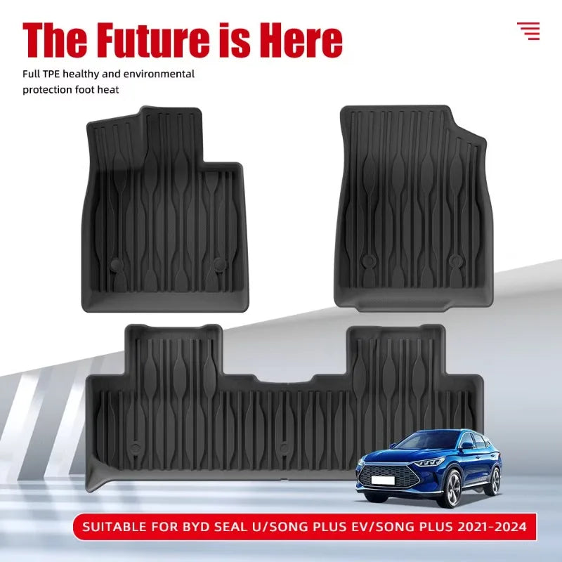 tapis sol voiture noir rayures horizontales moderne waterproof fixations