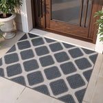 tapis d'entrée gris motif géométrique anti dérapant moderne durable facile nettoyer 50x30cm