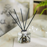 diffuseur d'odeur moderne noir transparent bâtonnets parfumés aromathérapie intérieur 120ml basilic citron vert chambre