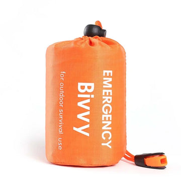 sac rangement survie bivouac sifflet outil camping orange portable pliable emergency outdoor kit