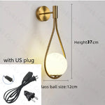 lampe murale moderne or noir goutte verre métal chambre entrée 249lm 90260v