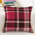 housse coussin carré géométrique coton lin moderne noir bleu rouge vert orange marron rose