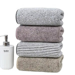 serviettes bain fibre bambou rayées moderne gris clair absorbantes rapide séchage lavage machine qualité