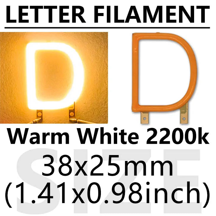 lettres lumineuses orange modernes minimalistes décoration noël fêtes 2200k LED warm white