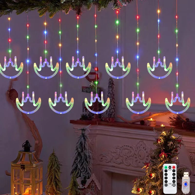 guirlande lumineuse moderne blanc multicolore forme géométrique décorative chambre noël