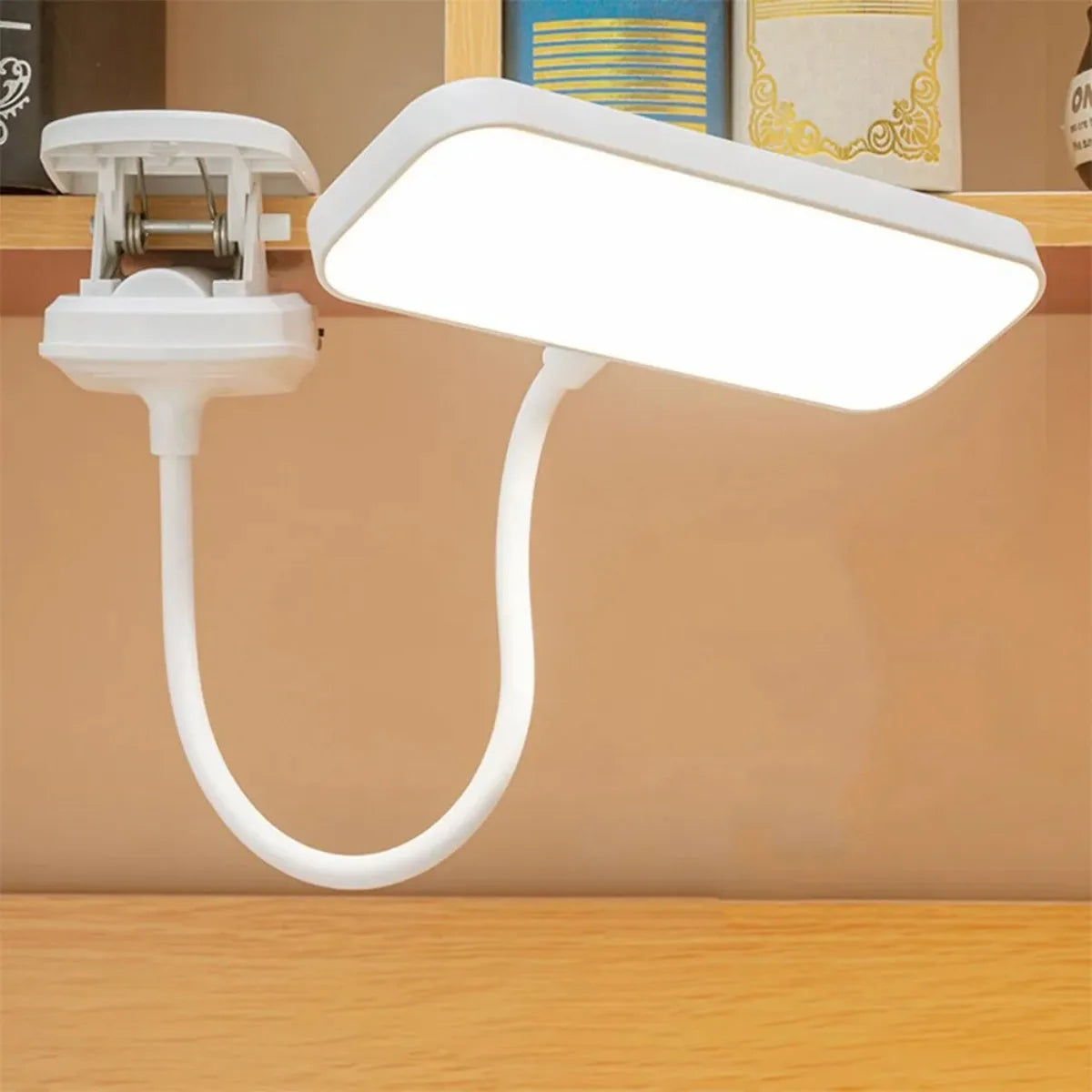 lampe table led clip usb rechargeable moderne blanc flux lumineux variable nocturne étude