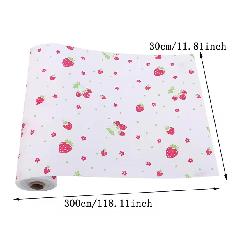 tapis table réutilisable adhésif moderne points colorés blanc rose vert rouge 30x300cm