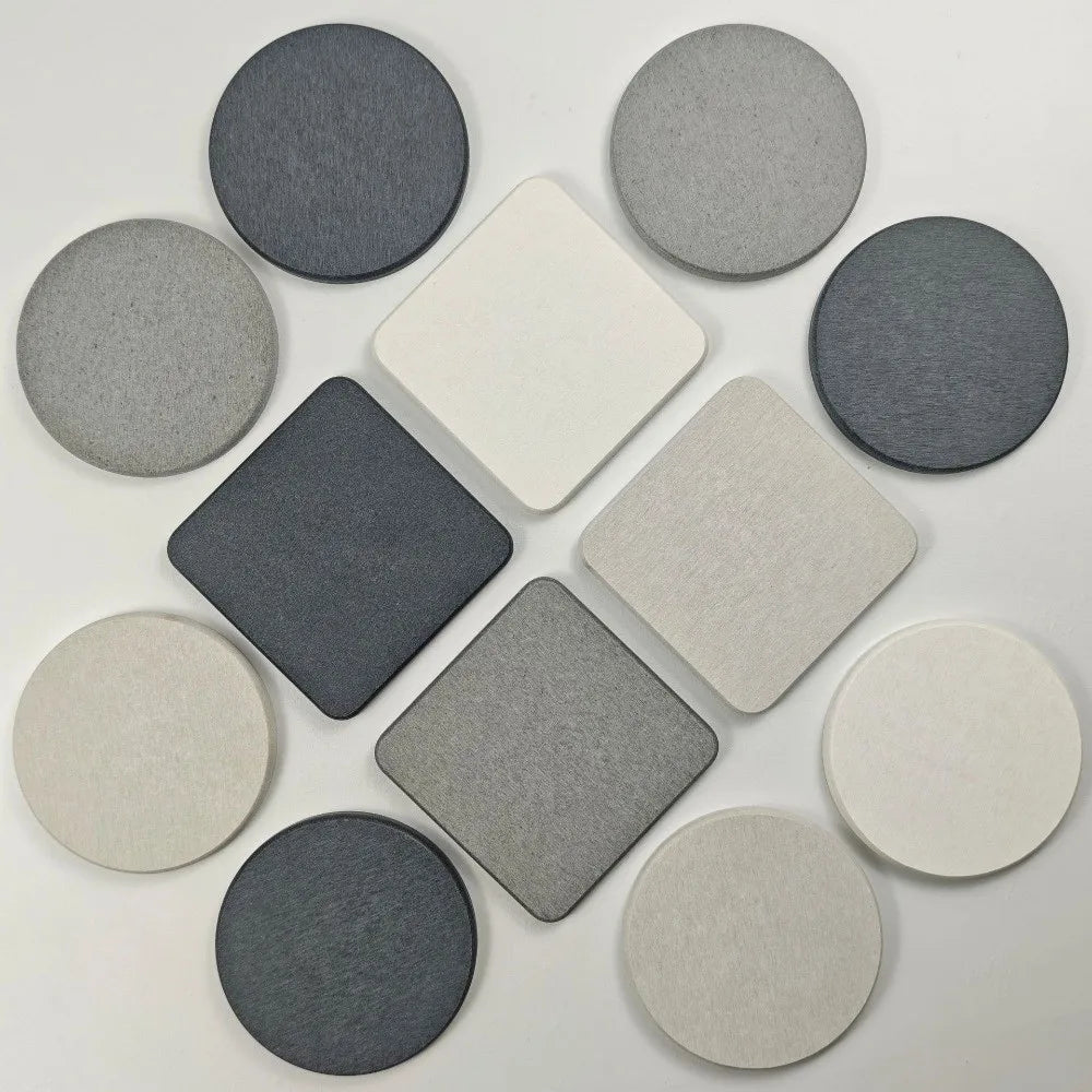 serviettes table vert pastel gris blanc texture gréseuse moderne minimaliste