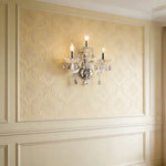 applique murale trois lumières cristal argenté classique éclairage mur fixé transparent