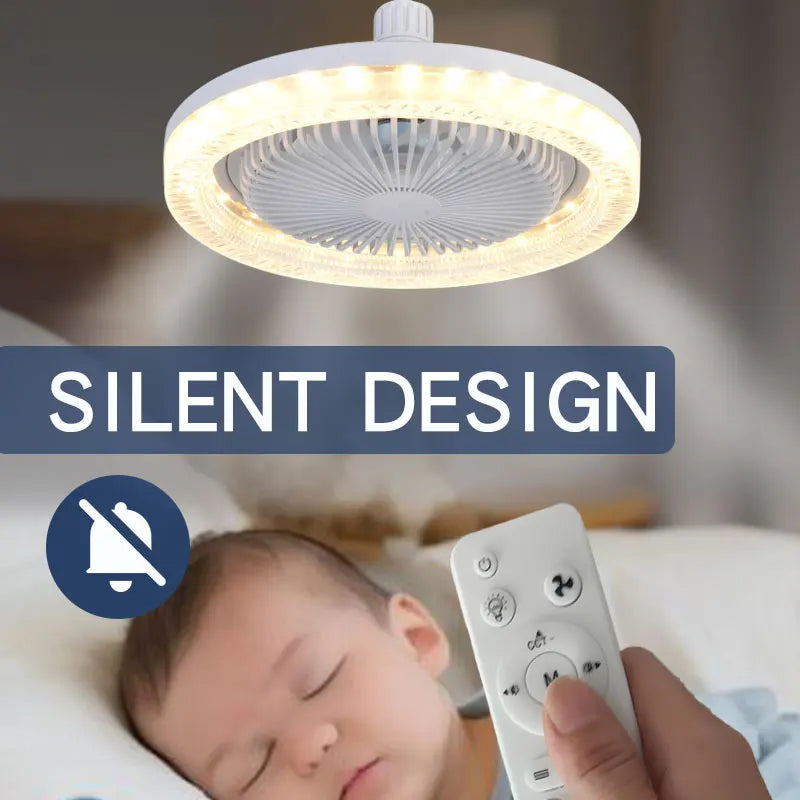 ventilateur led blanc moderne 5lumières télécommande 3vitesses minimaliste