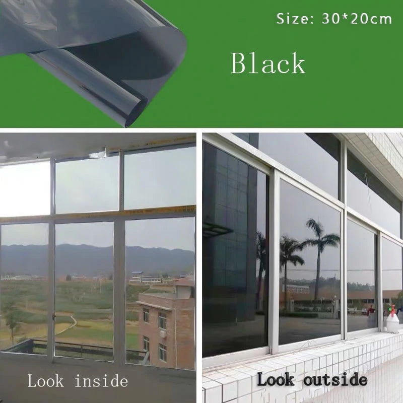 film fenêtre adhésif opaque noir argent bleu moderne isolation thermique guide application