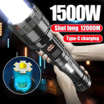 lampe torche led rechargeable moderne compacte texturée noir 172mm 77g haut moyen bas