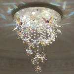 lustre suspendu moderne élégant transparent multicolore fleurs papillons clips métalliques chambre salon
