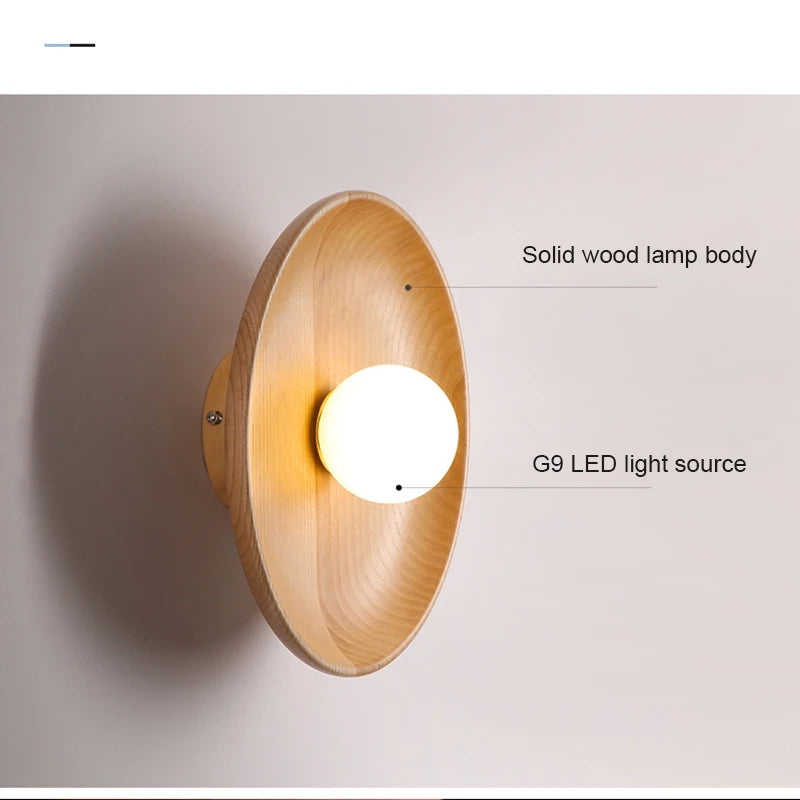 lampe murale bois clair rayures horizontales led moderne 15cm 18cm 28cm 35cm