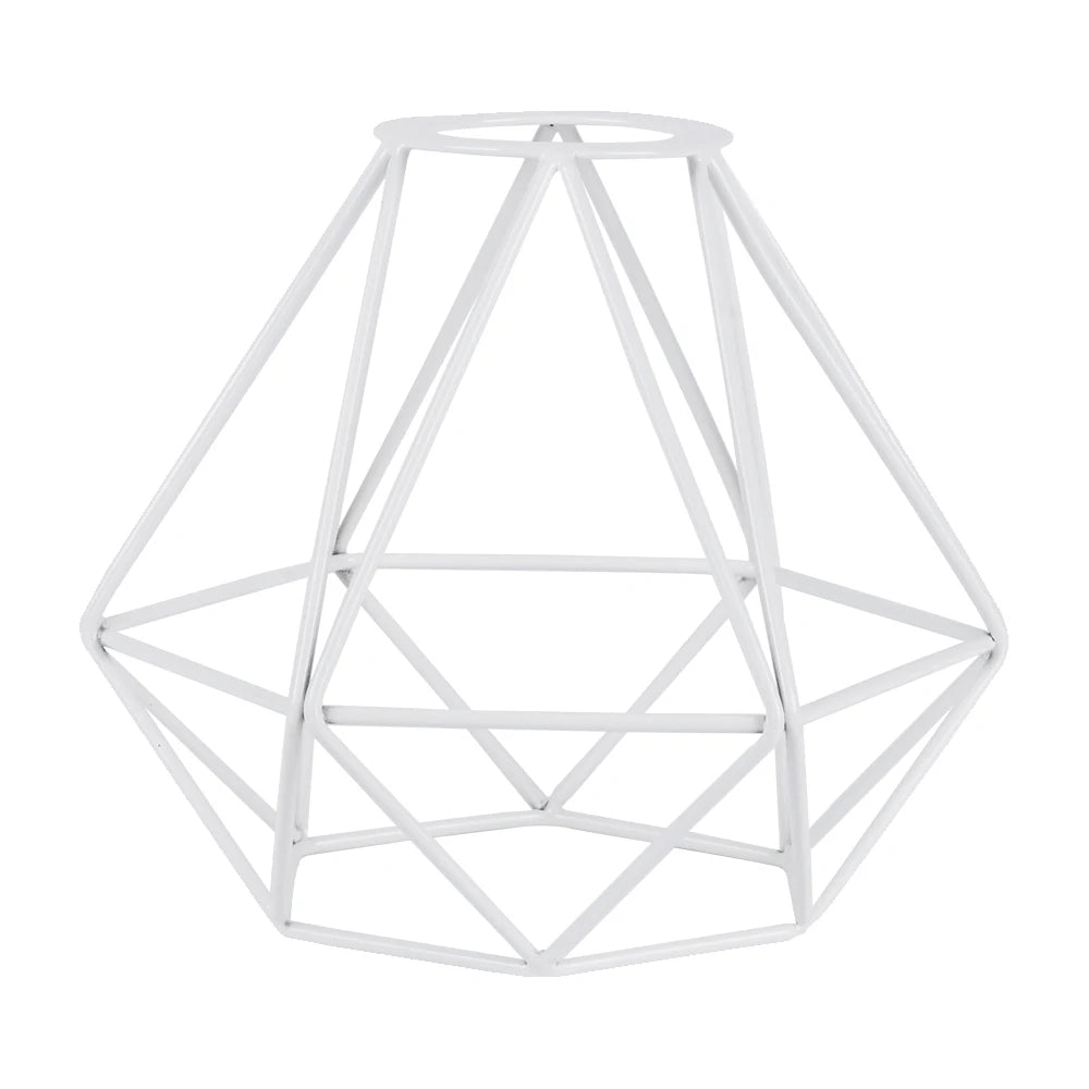 cage bougie moderne abat jour fer fini rustique noir blanc or rose e27 vintage