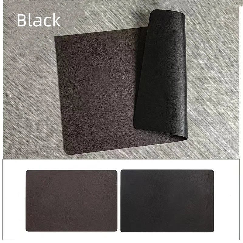 tapis table cuir marron clair moderne résistant chaleur antidérapant imperméable lavable 44.5x30CM