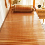 tapis sol moderne rayures horizontales beige brun clair