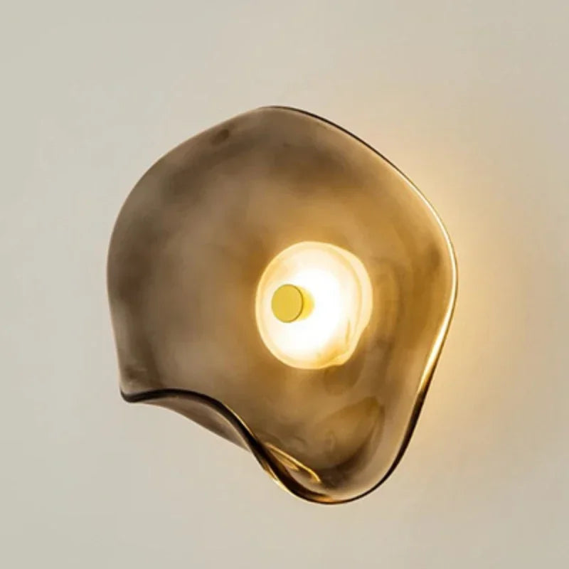 lampe murale contemporaine or brillante 25cm interrupteur câble