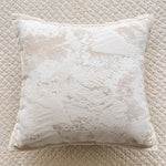 housse coussin carrée jacquard motif floral vert beige gris décoration salon chambre moderne chic
