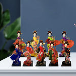 poupées geisha japonaises traditionnelles figurines ethniques résine décoratives accessoires traditionnels or broderies floraux