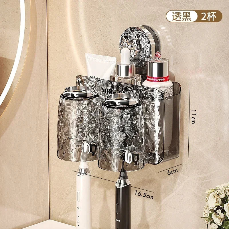 organisateur mural transparent texturé moderne porte bougies ventouse hygiénique salle bain rangement efficace simple