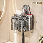 organisateur mural transparent texturé moderne porte bougies ventouse hygiénique salle bain rangement efficace simple