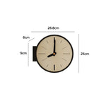 horloge murale double face noir blanc aiguille digitale minimaliste salon decoration