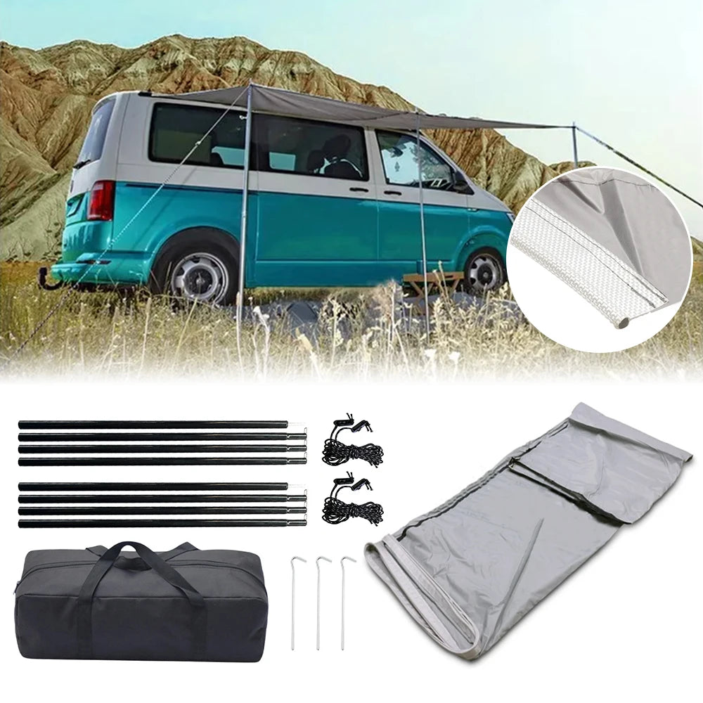 tente camping gris imperméable moderne sac transport câbles fixations