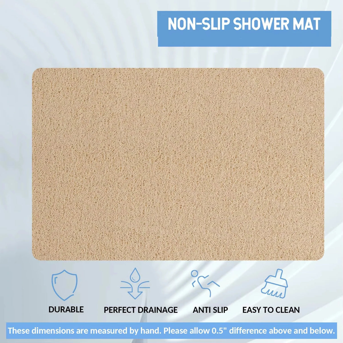 tapis douche beige clair texture poreuse moderne antidérapant facile nettoyer respectueux environnement
