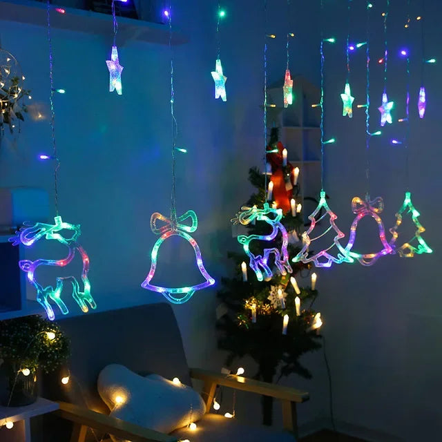 guirlande lumineuse solaire transparente boules dorées clips modernes décoration extérieure noël jardin festive