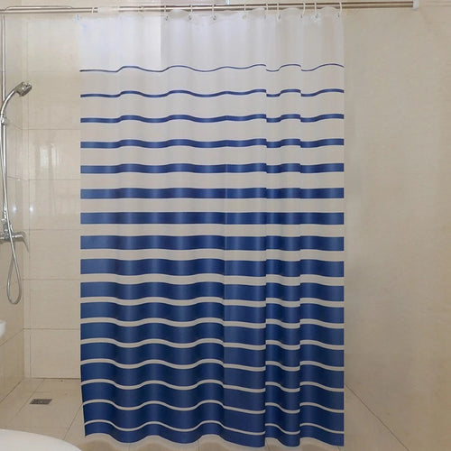 rideau douche moderne blanc rayures horizontales opacité ourlet standard peva 180cm 200cm