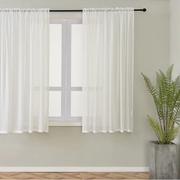 rideau blanc plissé moderne minimaliste translucide tringle chambre salon