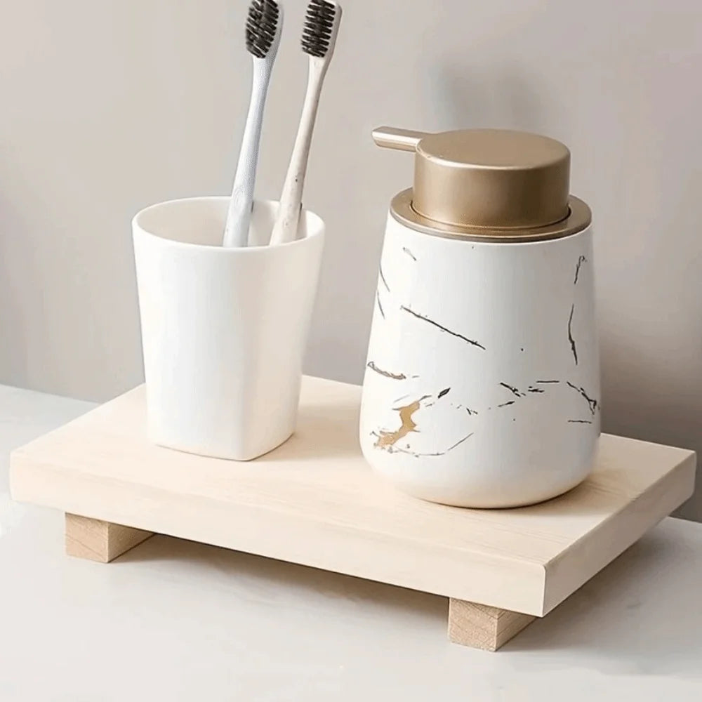 porte savon bois réutilisable support rangement tasse verre bouteille vase calendrier dentifrice bols art