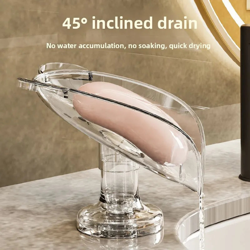 porte savon ventouse transparent moderne salle bain ours tête drainage sans perçage