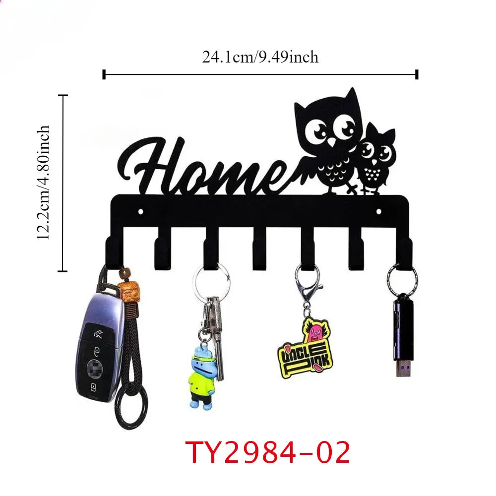 porte cle mural noir fer lettres sweet crochet organisation entree maison moderne