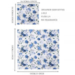 serviettes papier fleur oiseau géométrique bleu blanc classique vintage decoration fetes