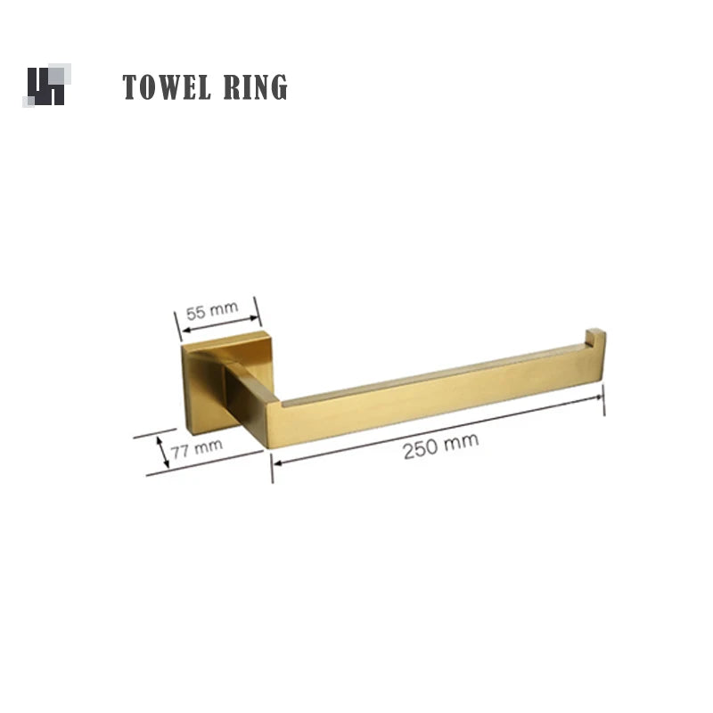 accessoires salle bain doré moderne porte serviettes support papier toilette porte savon vis montage