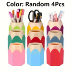 porte crayons hexagonaux multicolores imitant crayon taillé décoratif ludique 14 ans+
